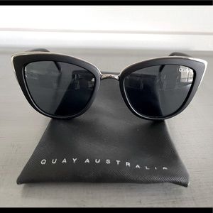 Brand New Never Worn Black Quay Sunglasses with Quay Case